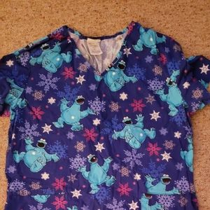 Cookie monster scrub top